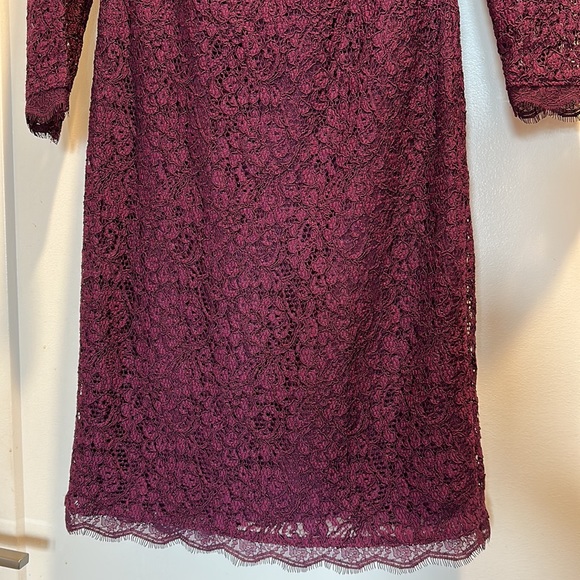 Adrianna Pappell lace-look lined dress | 6 | Mulberry - Picture 4 of 11